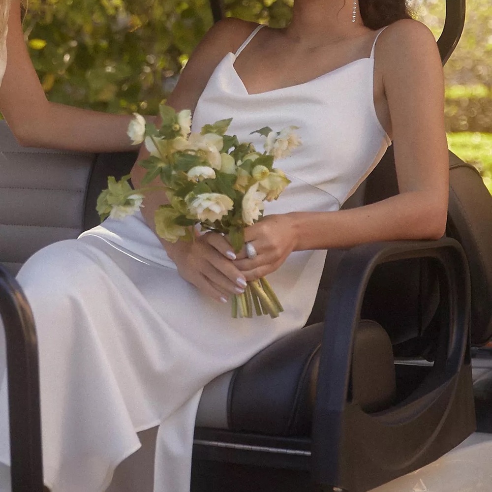BHLDN Cali Satin Cowl-Neck Midi Slip Dress